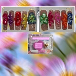 Colorful Floral Press-On Nails